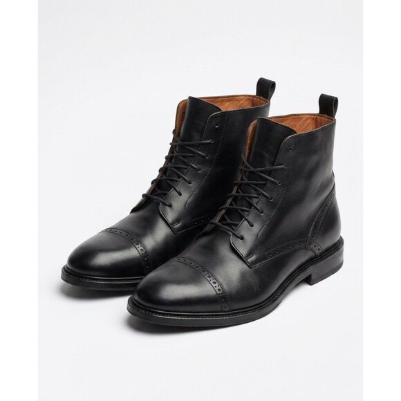 Stafford Other - Stafford Gunner Men 11 M Black Leather Cap Toe Dress Boots Lace Up 014-1217